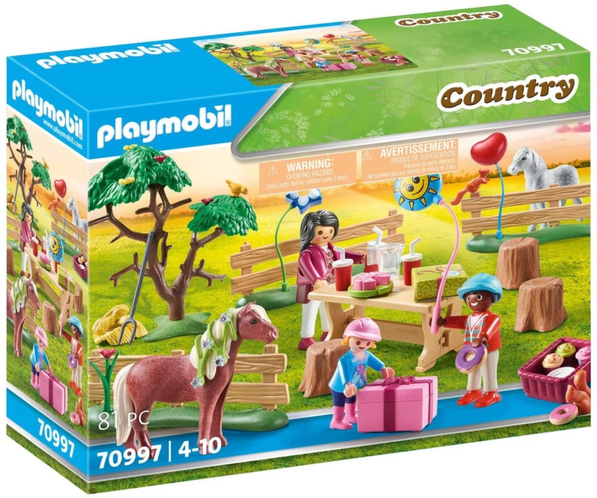 Playmobil 70997 Pony Farm Birthday Party Plaza Toymaster