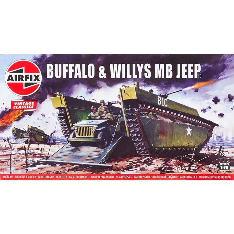 Airfix 1:76 Buffalo & Willys MB Jeep