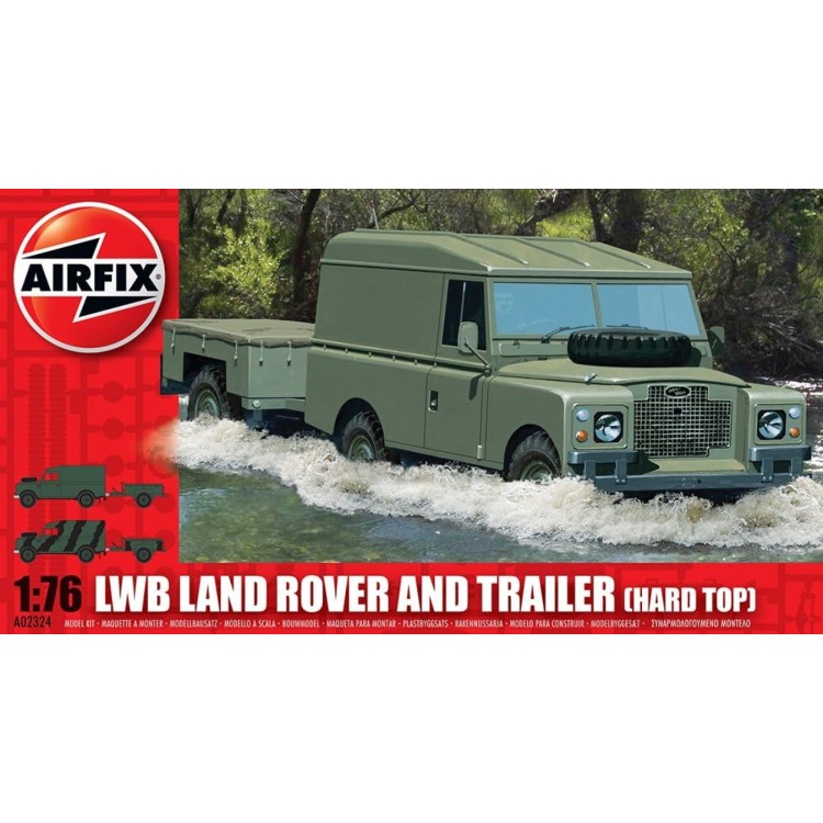 Airfix 1:76 LWB Land Rover and Trailer (Hard Top)