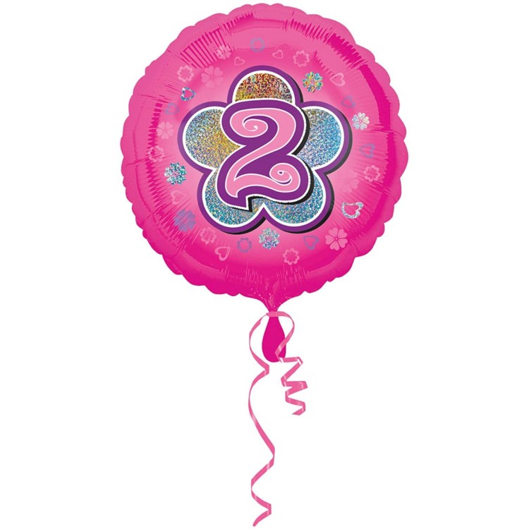 Anagram Age 2 Pink Foil Helium Balloon