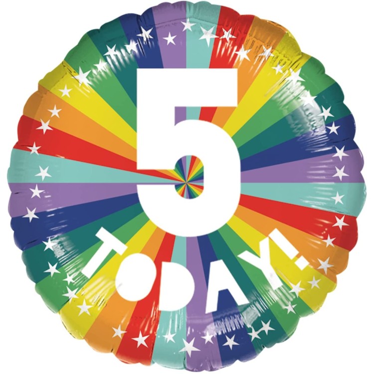 Anagram Age 5 Multicolour Foil Helium Balloon