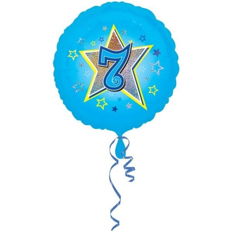 Anagram Age 7 Blue Foil Helium Balloon
