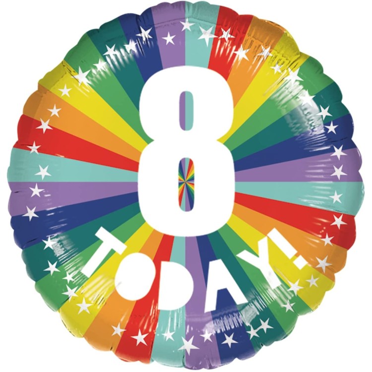 Anagram Age 8 Multicolour Foil Helium Balloon