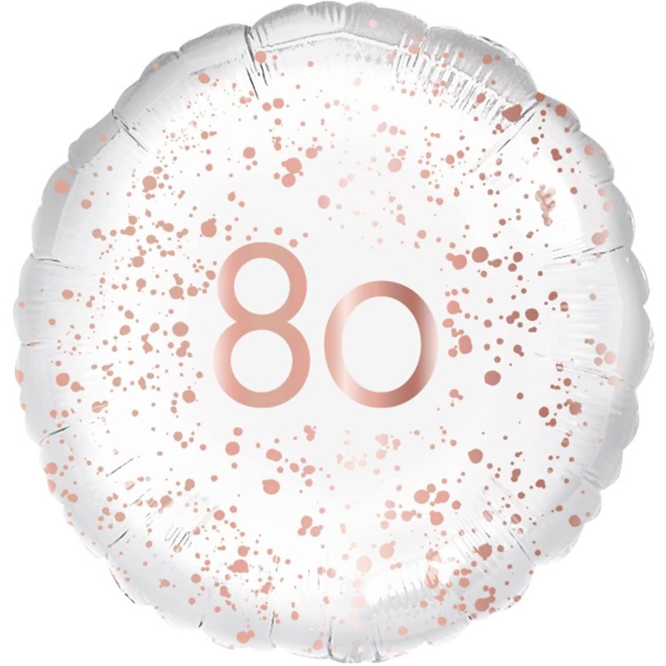 Anagram Age 80 Rose Gold Spots Foil Helium Balloon