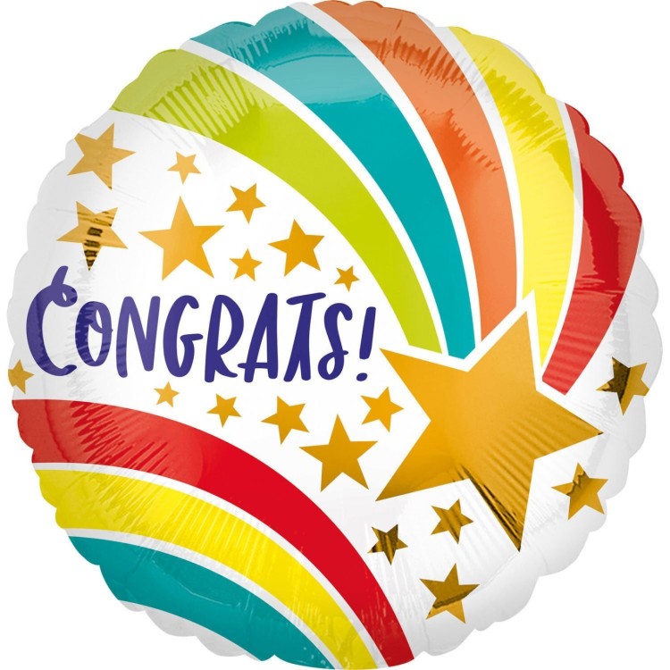 Anagram Congrats! Shooting Star Foil Helium Balloon
