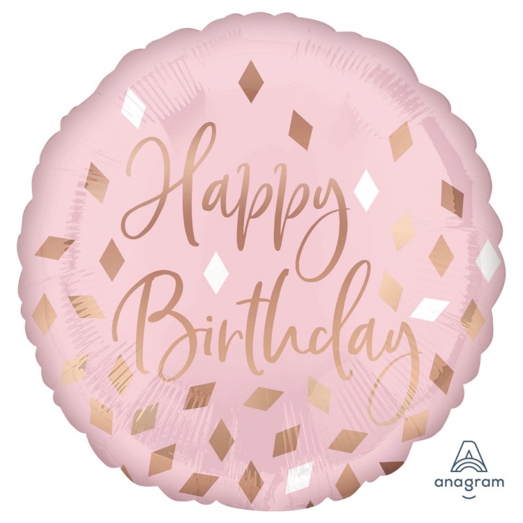 Anagram Happy Birthday Blush Foil Helium Balloon
