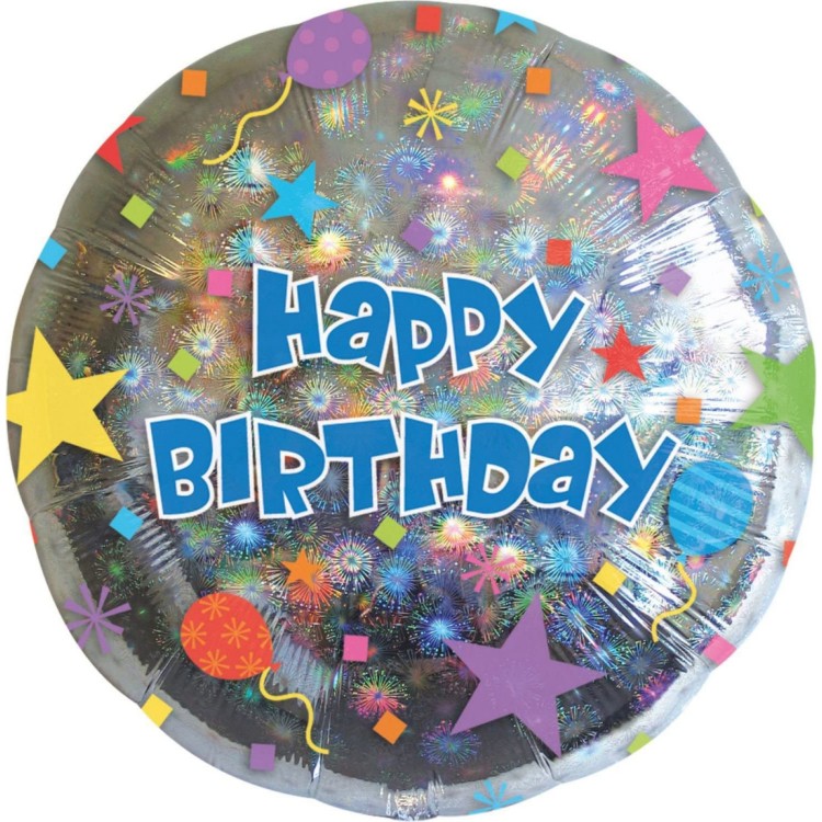 Anagram Happy Birthday Silver Foil Helium Balloon