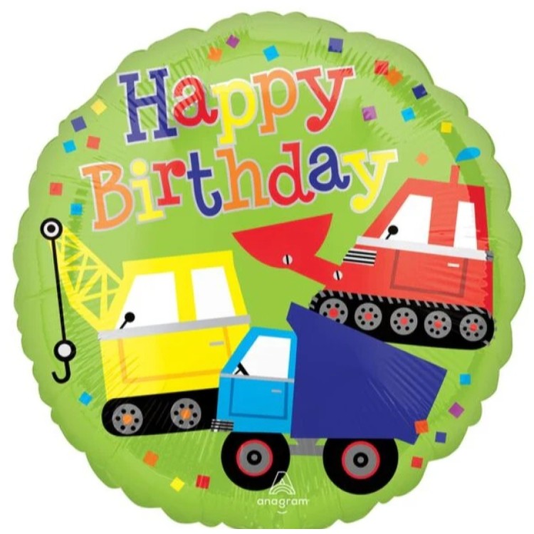Anagram Happy Birthday Trucks Foil Helium Balloon
