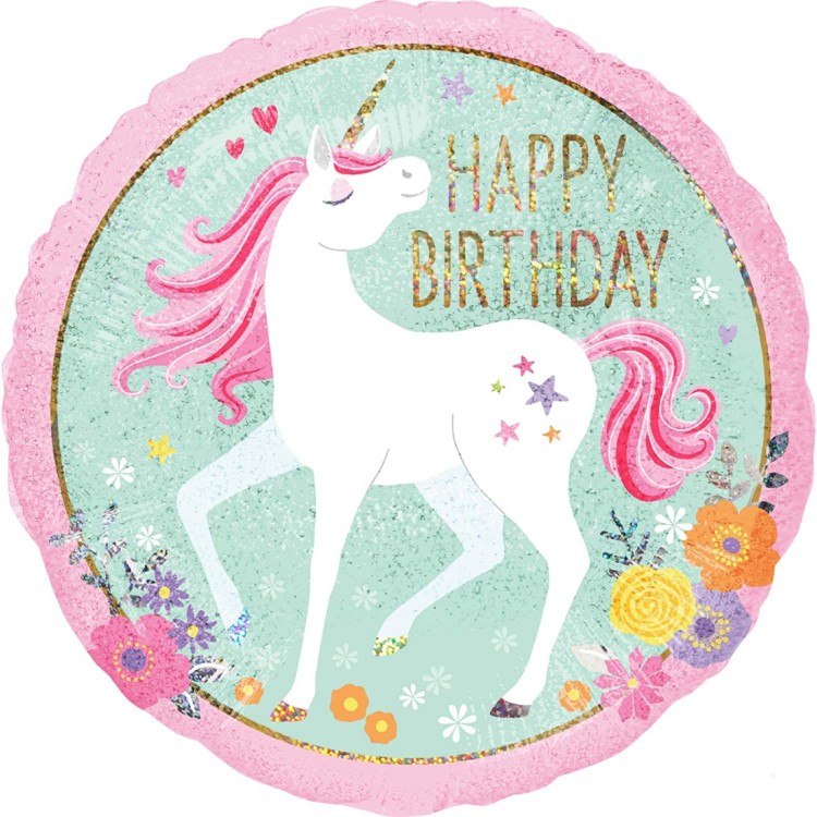Anagram Happy Birthday Unicorn Foil Helium Balloon