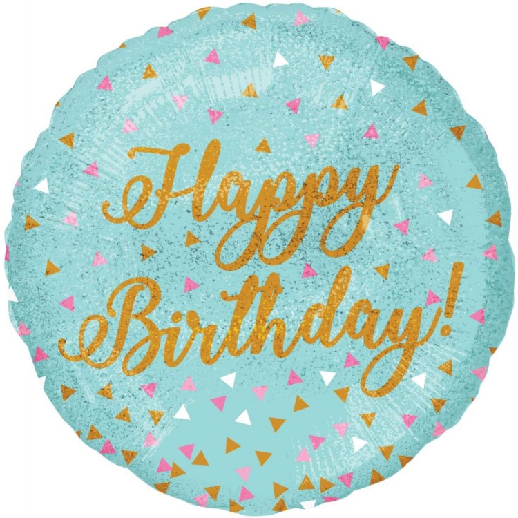 Anagram Happy Birthday WooHoo Confetti Foil Helium Balloon