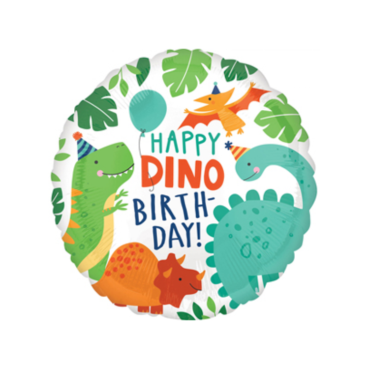 Anagram Happy Dino Birthday Foil Helium Balloon