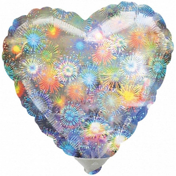Anagram Heart Shape Holographic Foil Helium Balloon