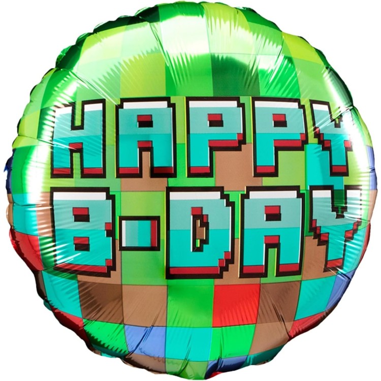 Anagram Pixel Happy Birthday Foil Helium Balloon
