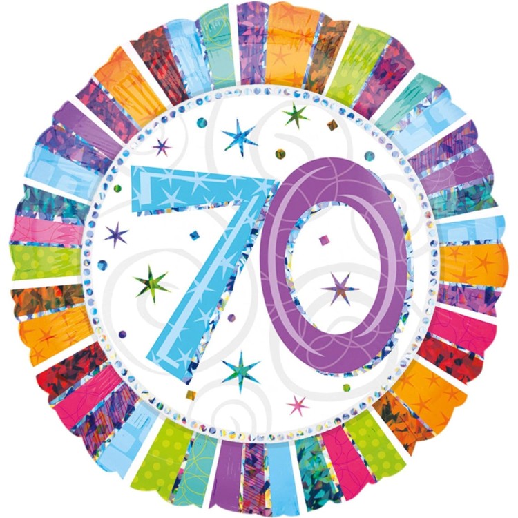 Anagram Radiant Age 70 Foil Helium Balloon