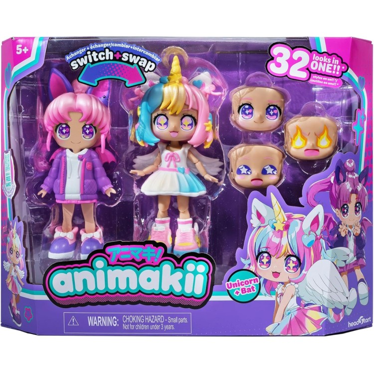 Animakii Doll Set - Unicorn + Bat