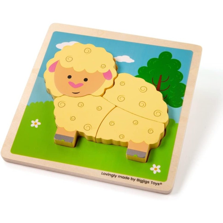 Bigjigs Chunky Lift Out Sheep Puzzle