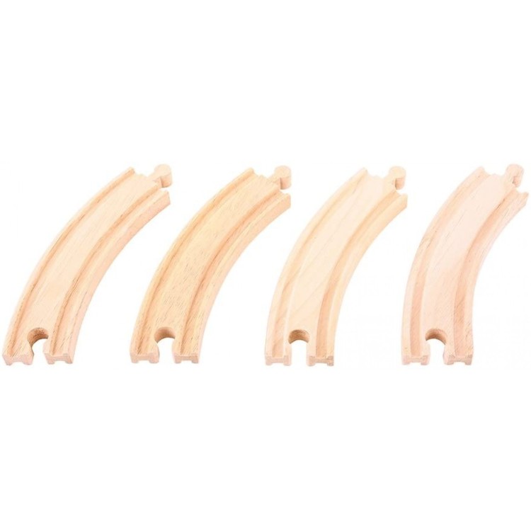 Bigjigs Rail Long Curves Track 4 Pack