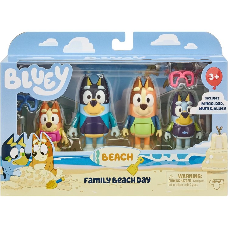 Bluey Family Beach Day 4 Figure Pack