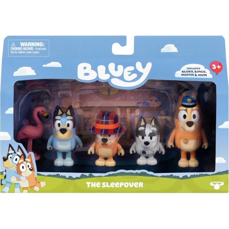 Bluey Figure 4 Pack - The Sleepover