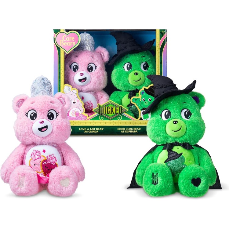 Care Bears Wicked 2 Pack - Love-a-Lot Bear as Glinda & Good Luck Bear as Elphaba
