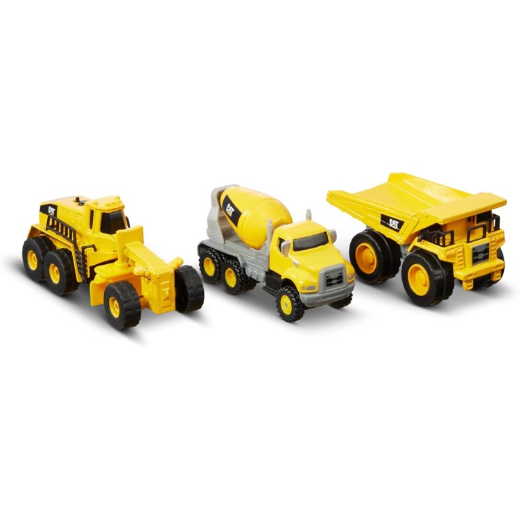 CAT Metal 3 Pack - Cement Mixer / Dumper Truck / Road Grader