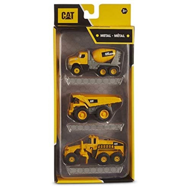 CAT Metal Vehicles 3 Pack - Cement Mixer/Dumper/Grader
