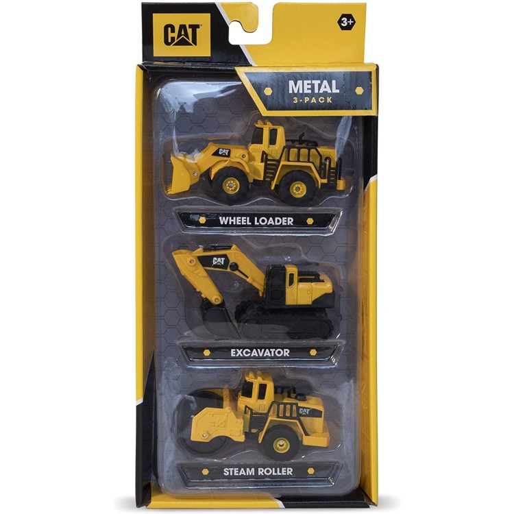 CAT Metal Vehicles 3 Pack - Wheel Loader/Excavator/Roller