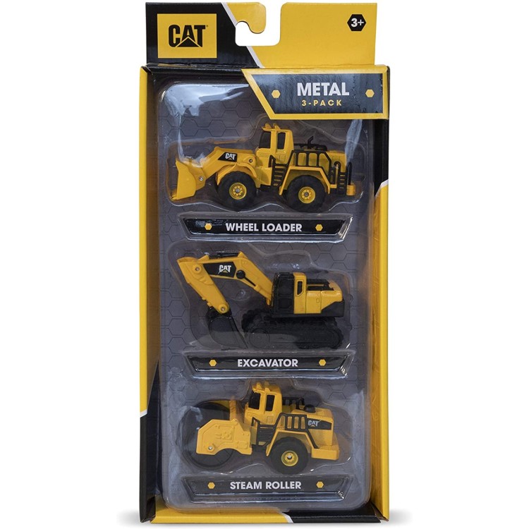 CAT Metal Vehicles 3 Pack - Wheel Loader/Excavator/Roller