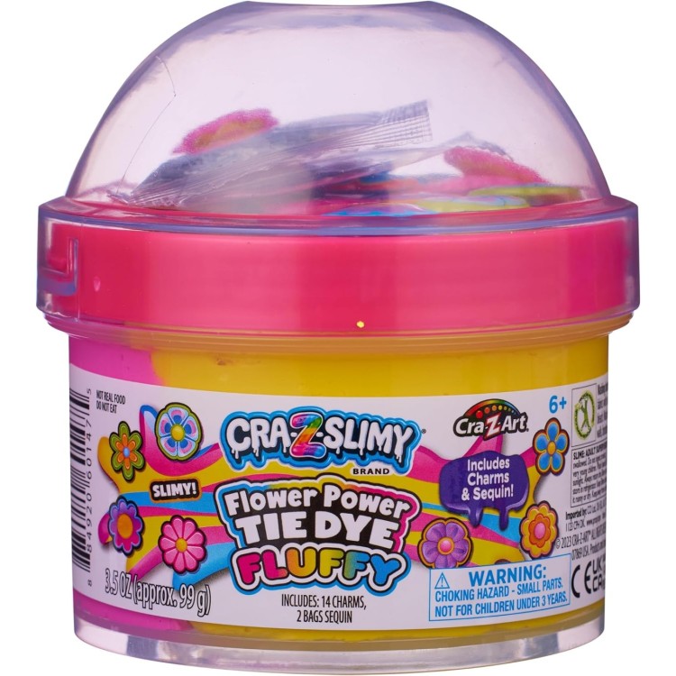 Cra-Z-Slimy Fun Topper Slimy Jar - Flower Power Tie Dye Fluffy