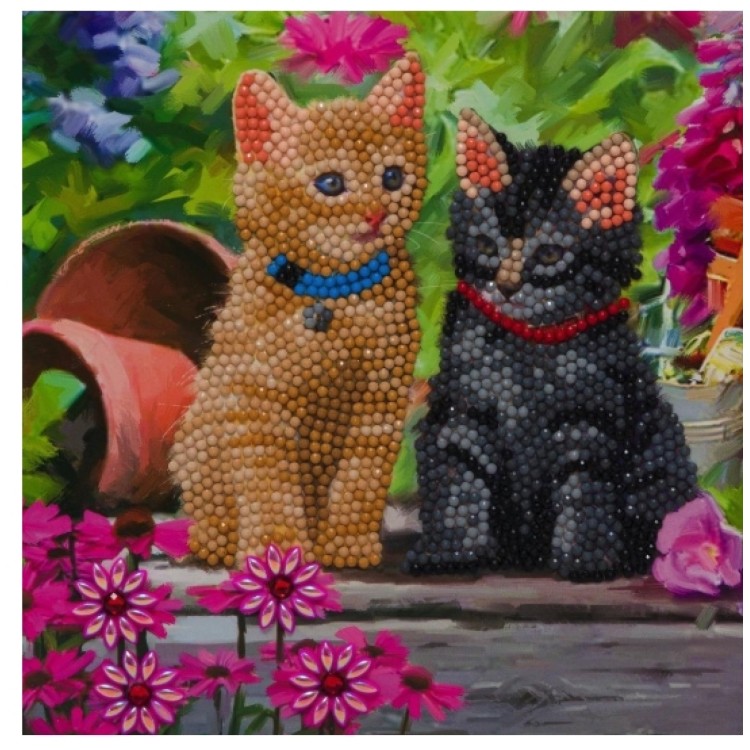 Craft Buddy Crystal Art Card Kit - Cat Friends