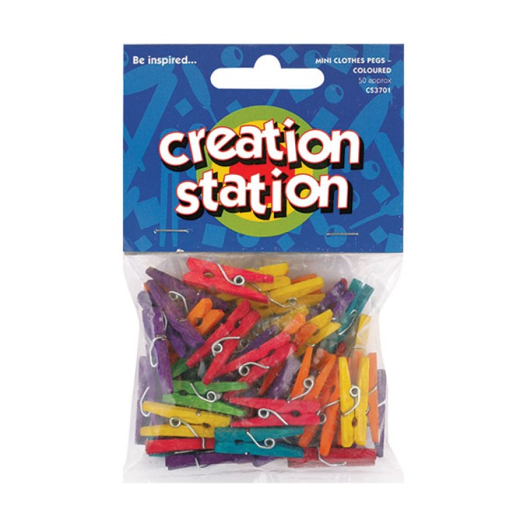 Creation Station Mini Clothes Pegs (Coloured)