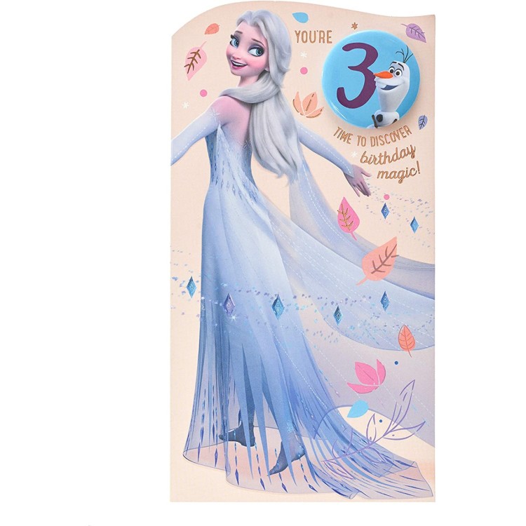 Disney Frozen Elsa Age 3 Card With Badge