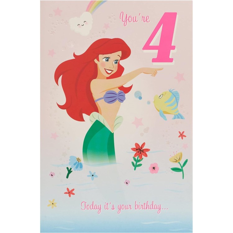 Disney Little Mermaid Age 4 Card