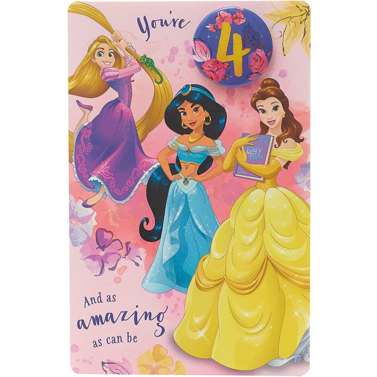 Disney Princess Age 4 Card With Badge