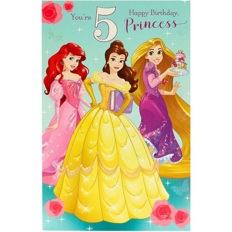 Disney Princess Age 5 Birthday Card