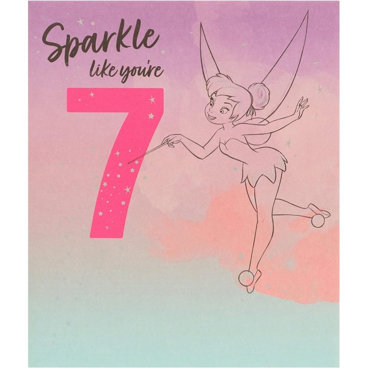 Disney Tinker Bell Sparkle You're 7 Birthday Card