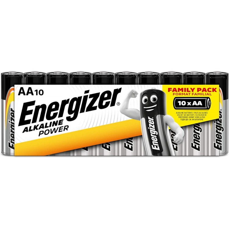 Energizer Alkaline Power AA (LR6) Battery 10 Pack