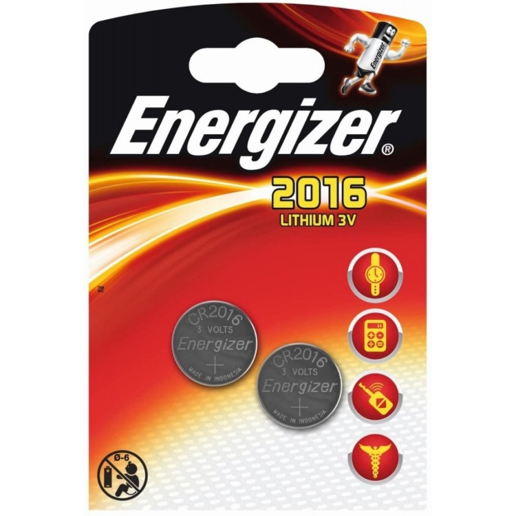 Energizer 2016 Lithium 3V Battery 2 Pack