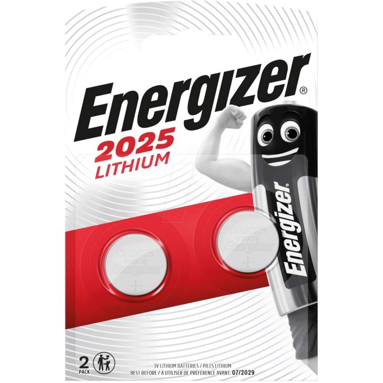 Energizer 2025 Lithium 3V Battery 2 Pack