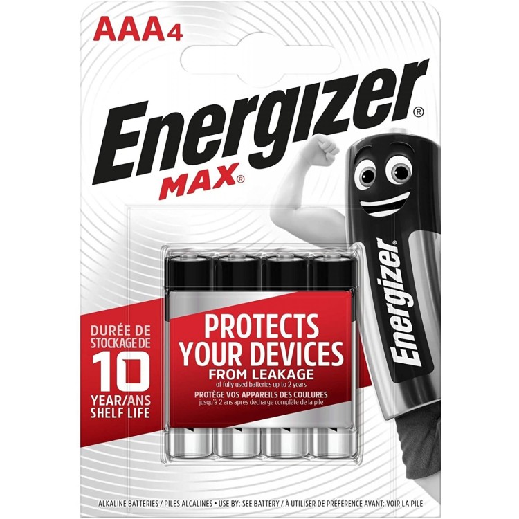 Energizer Max AAA (LR03) Battery 4 Pack