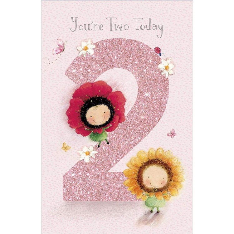 Flower Girls Age 2 Birthday Card