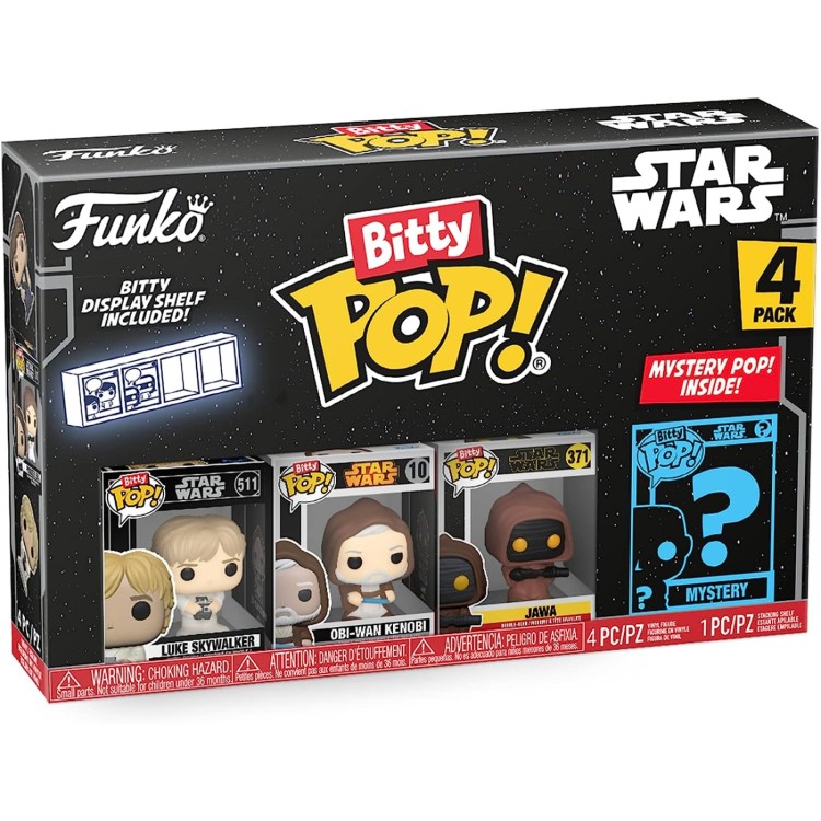 Funko Bitty POP Star Wars 4 Pack - Luke Skywalker / Obi-Wan Kenobi / Jawa