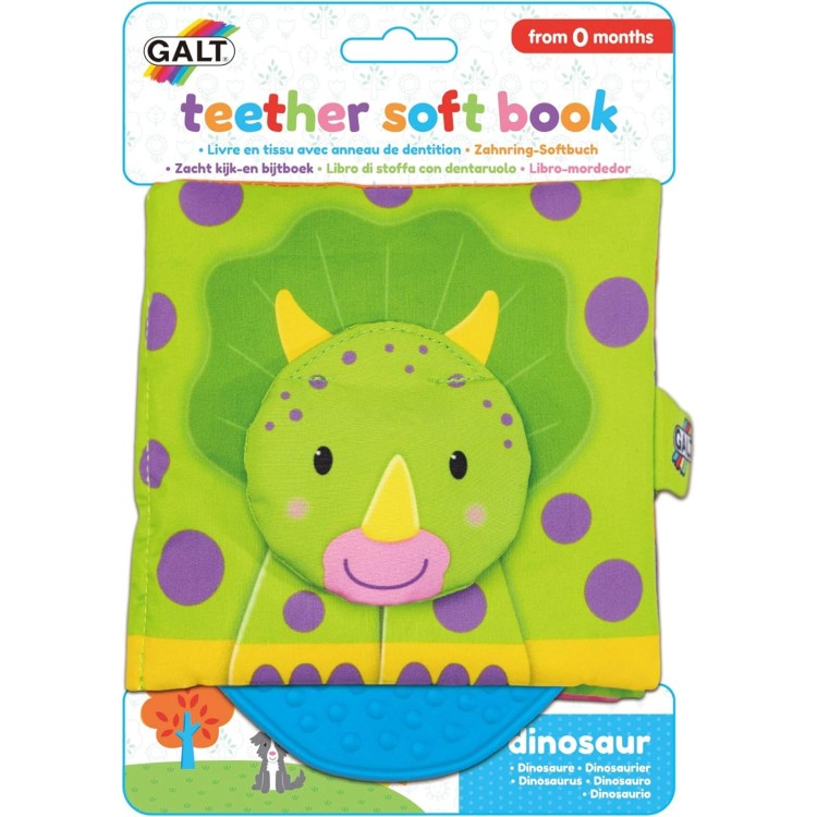 Galt Teether Soft Book - Dinosaur