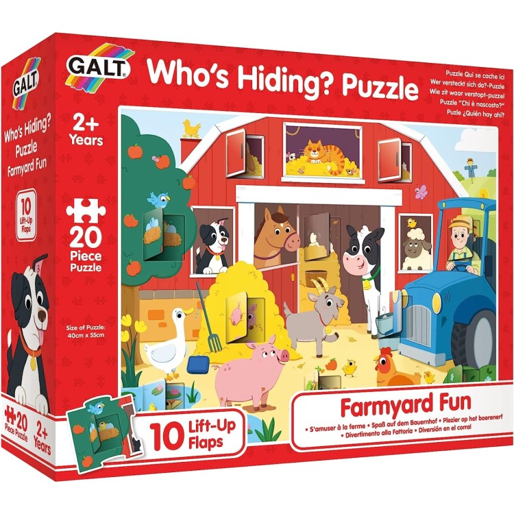 Galt Who's Hiding? 20pc Puzzle Farm Fun