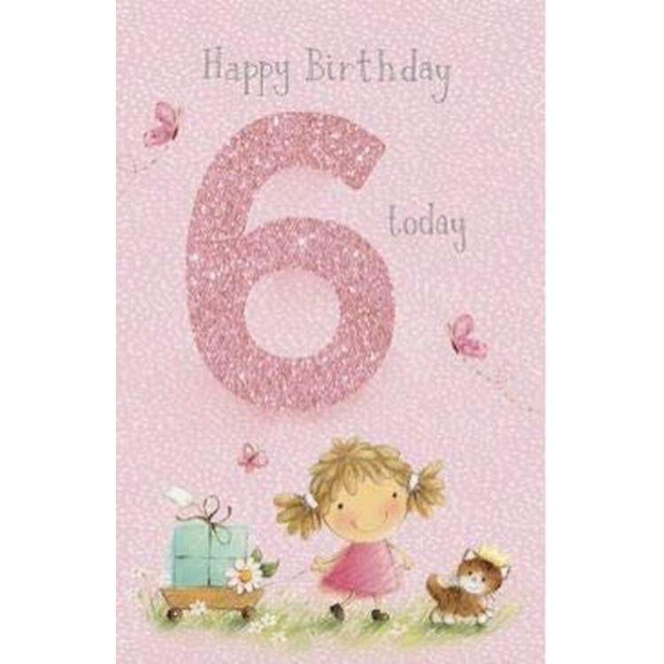 Girls Age 6 Birthday Card