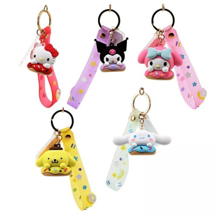 Hello Kitty Donut Series Keychain with Hand Strap