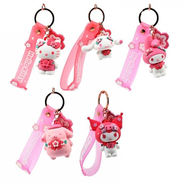 Hello Kitty Sakura Series Keychain with Hand Strap