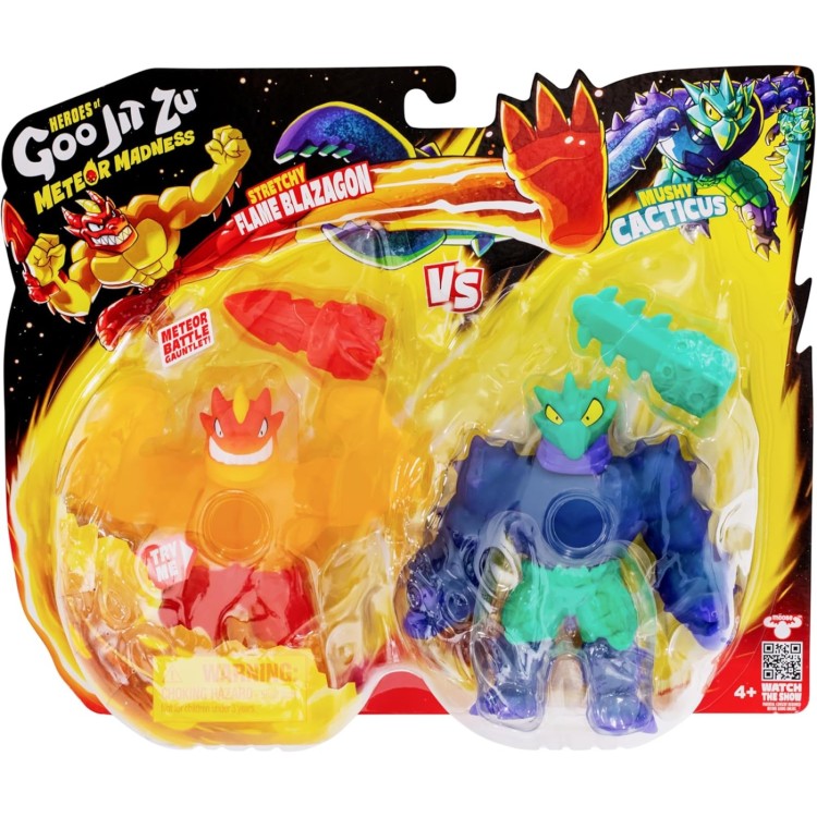Heroes of Goo Jit Zu Meteor Madness Versus Pack Stretchy Blazagon vs Mushy Cacticus