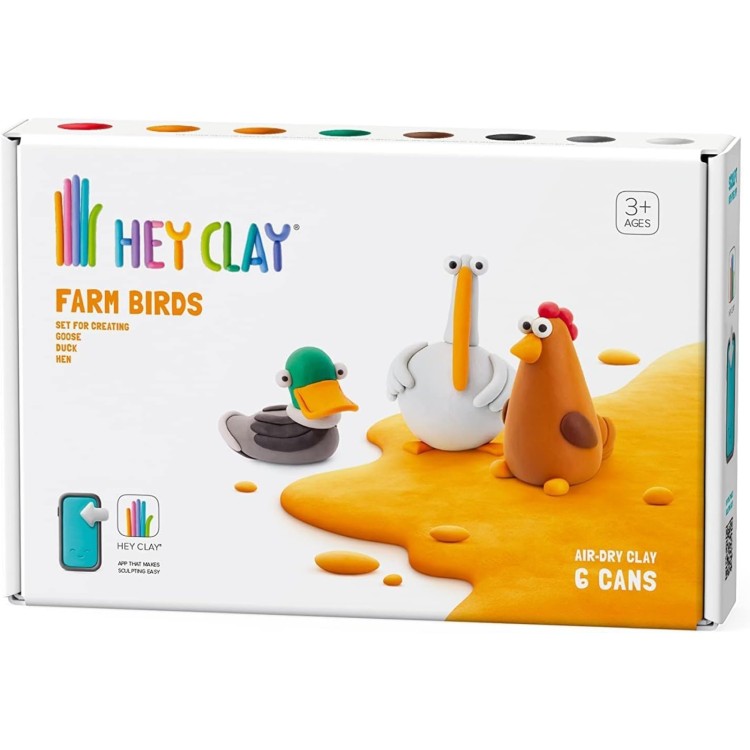 Hey Clay 6 Cans Set - Farm Birds