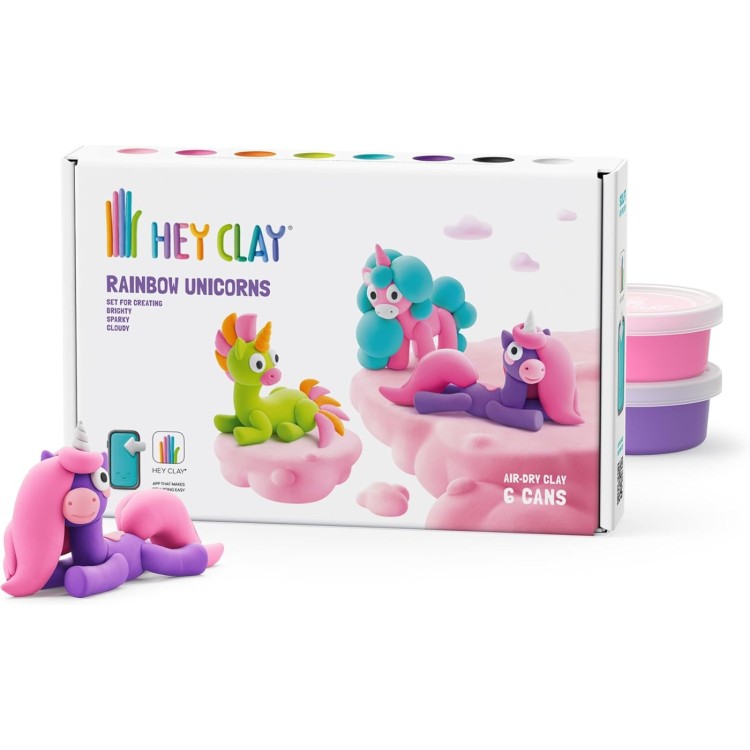 Hey Clay 6 Cans Set - Rainbow Unicorns
